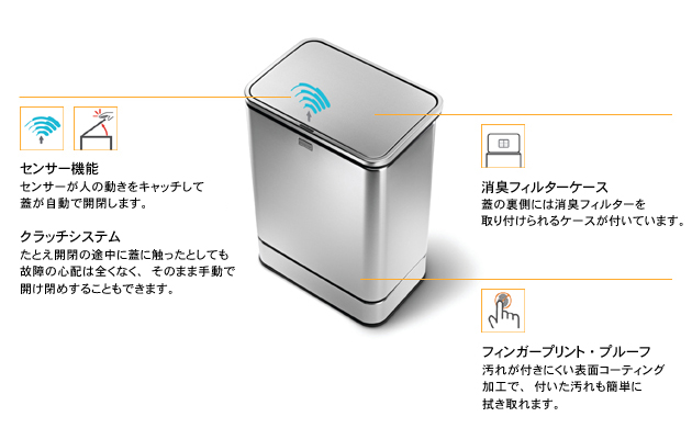 レクタンギュラーセンサーカン 主な特徴・機能
