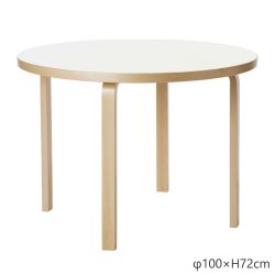 ＜センプレ＞ Artek アルテック テーブル90A ホワイト （アルヴァ・アアルト）画像