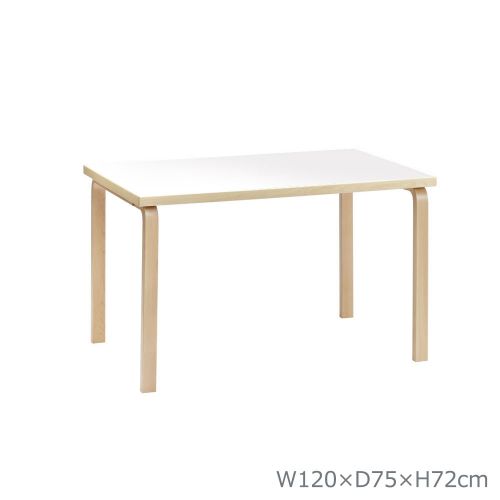 ＜センプレ＞ Artek アルテック テーブル90B ホワイト H72cm （アルヴァ アアルト）